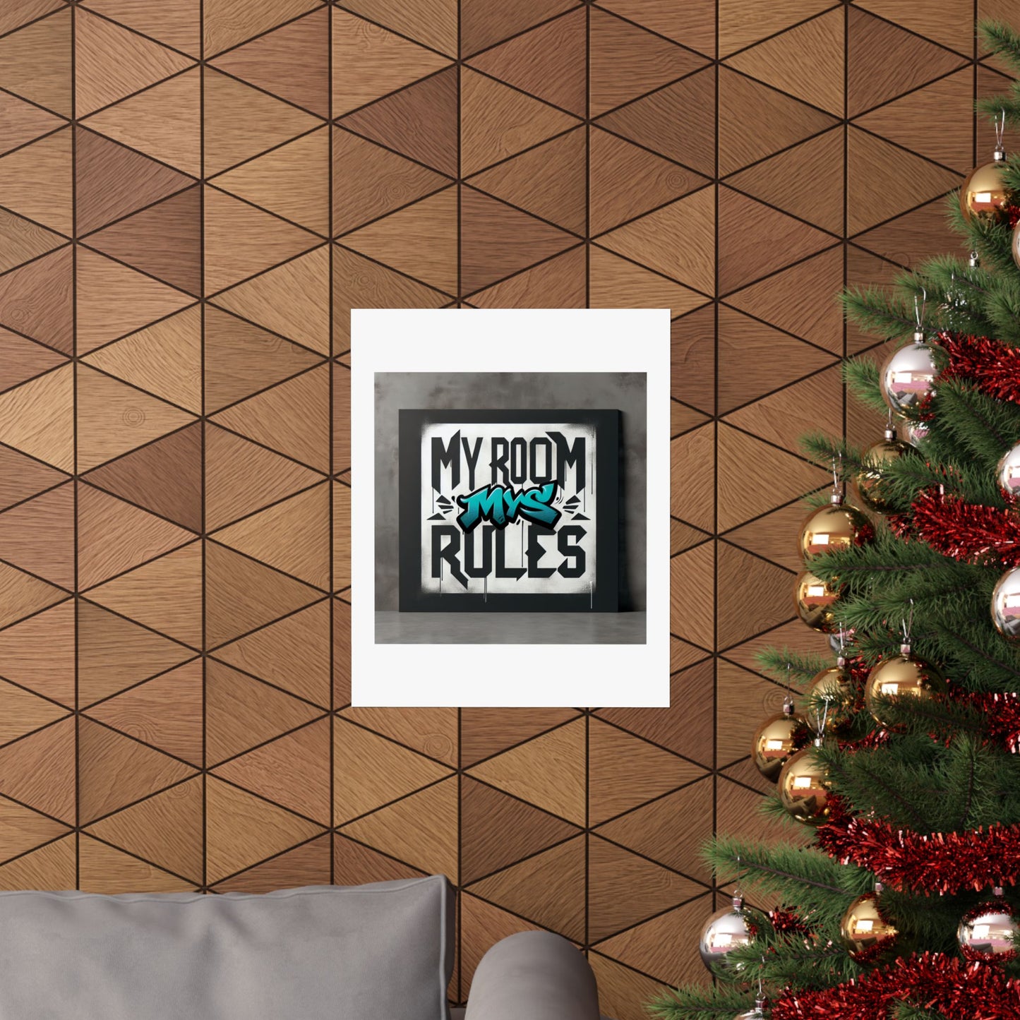 Stylish Matte Vertical Poster - My Room My Rules Design, Room Decor, Wall Art, Teen Bedroom, Gift for Kids, Street Art