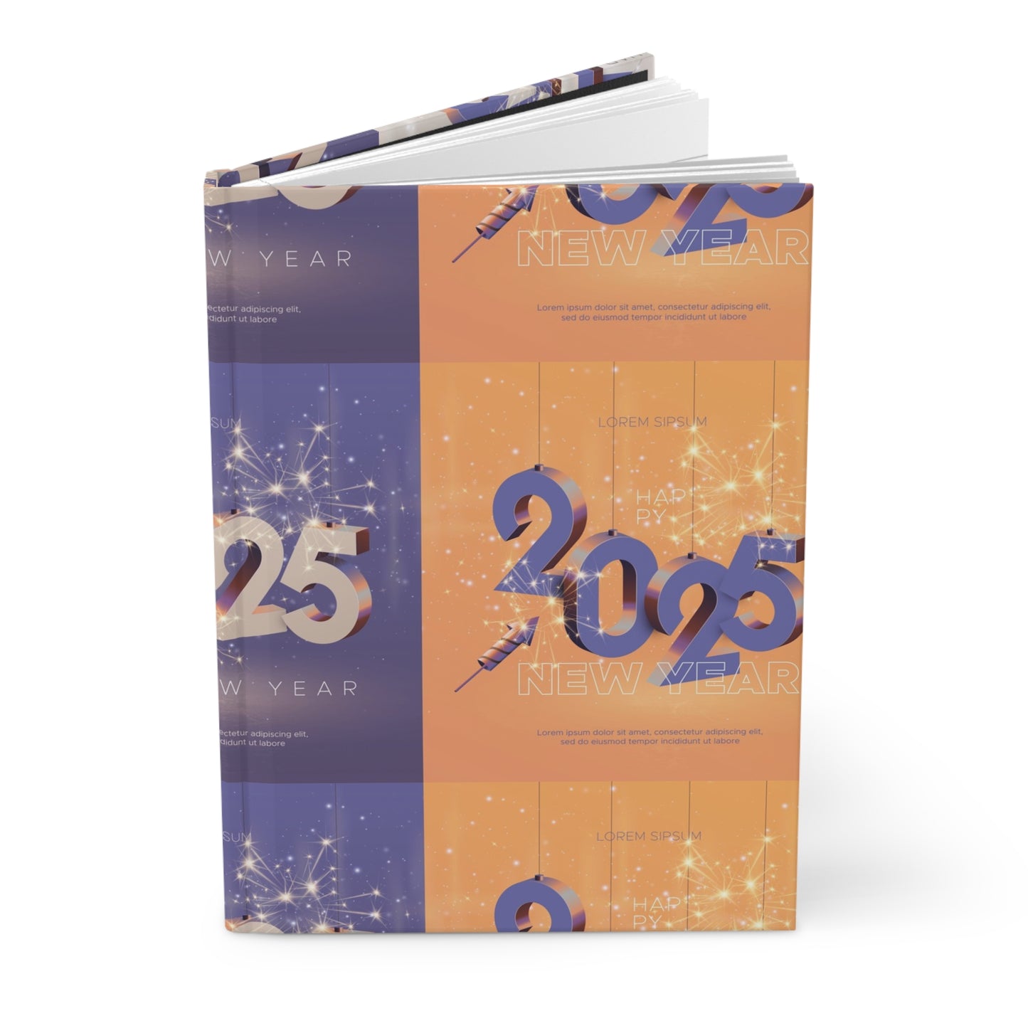 New Year Hardcover Journal, 2025 Planner, Inspirational Notebook, Gift for Students, Festive Diary