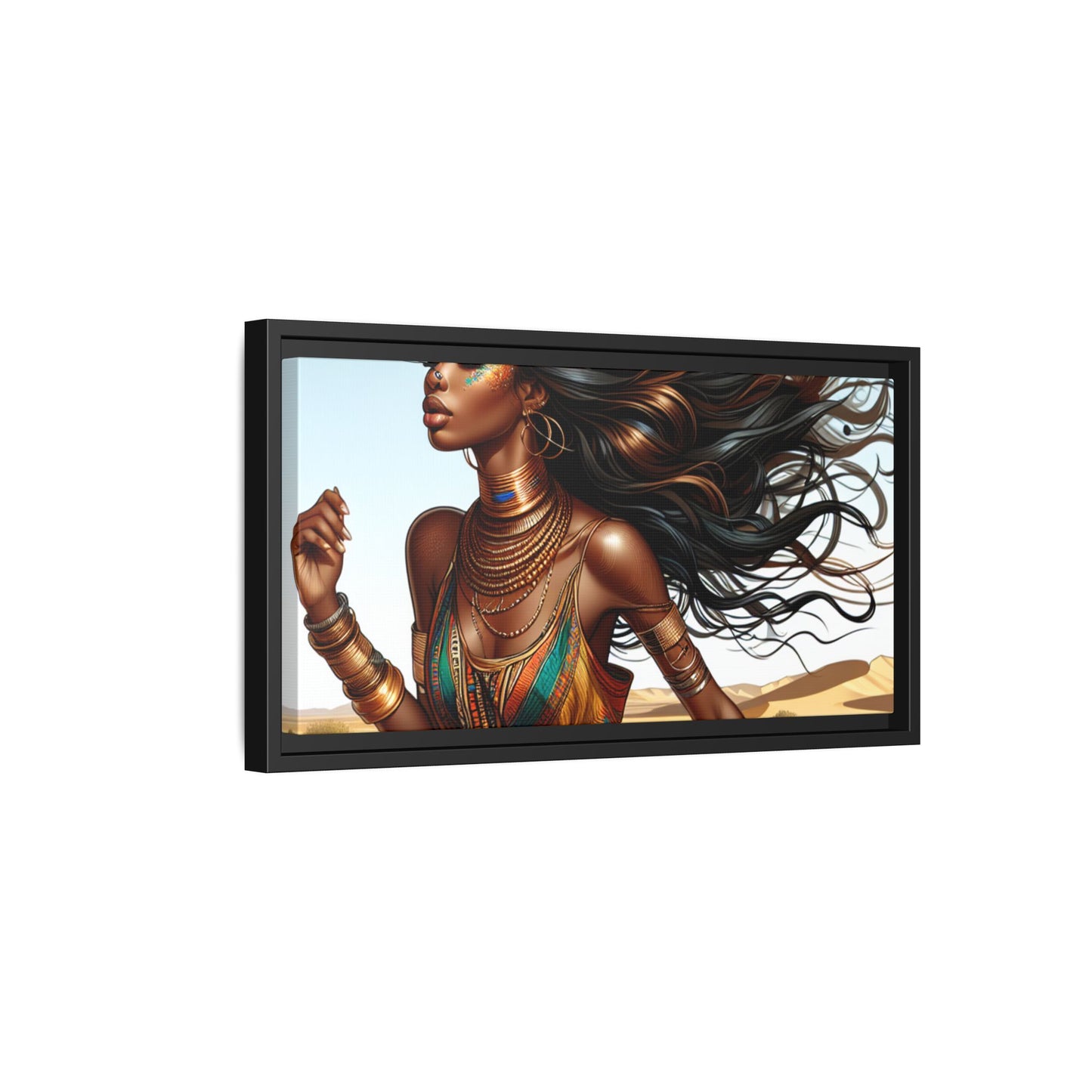 Framed Matte Canvas Art Print - Bohemian Elegance for Home Decor, African Woman Portrait, Gift for Art Lovers, Wall Decoration, [...]